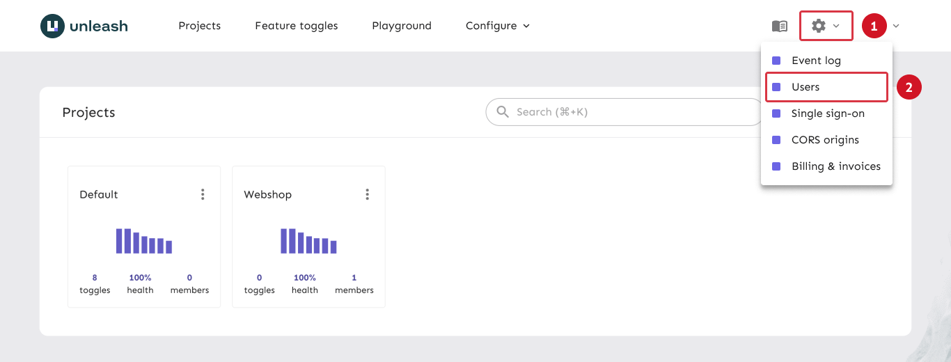 A visual representation of the current step: the Unleash Admin UI with the steps highlighted.